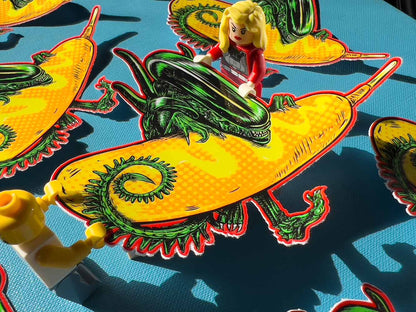 Corndog Alien with Mustard Sticker